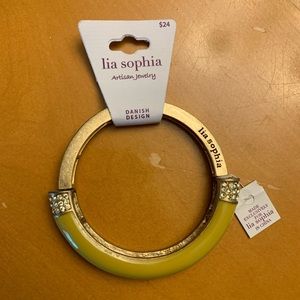Lia Sophia yellow n gold stretchy bangle bracelet